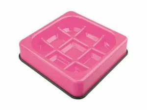 WAFFLE - Slow feed bowl,chekered-Pink Pets Qatar