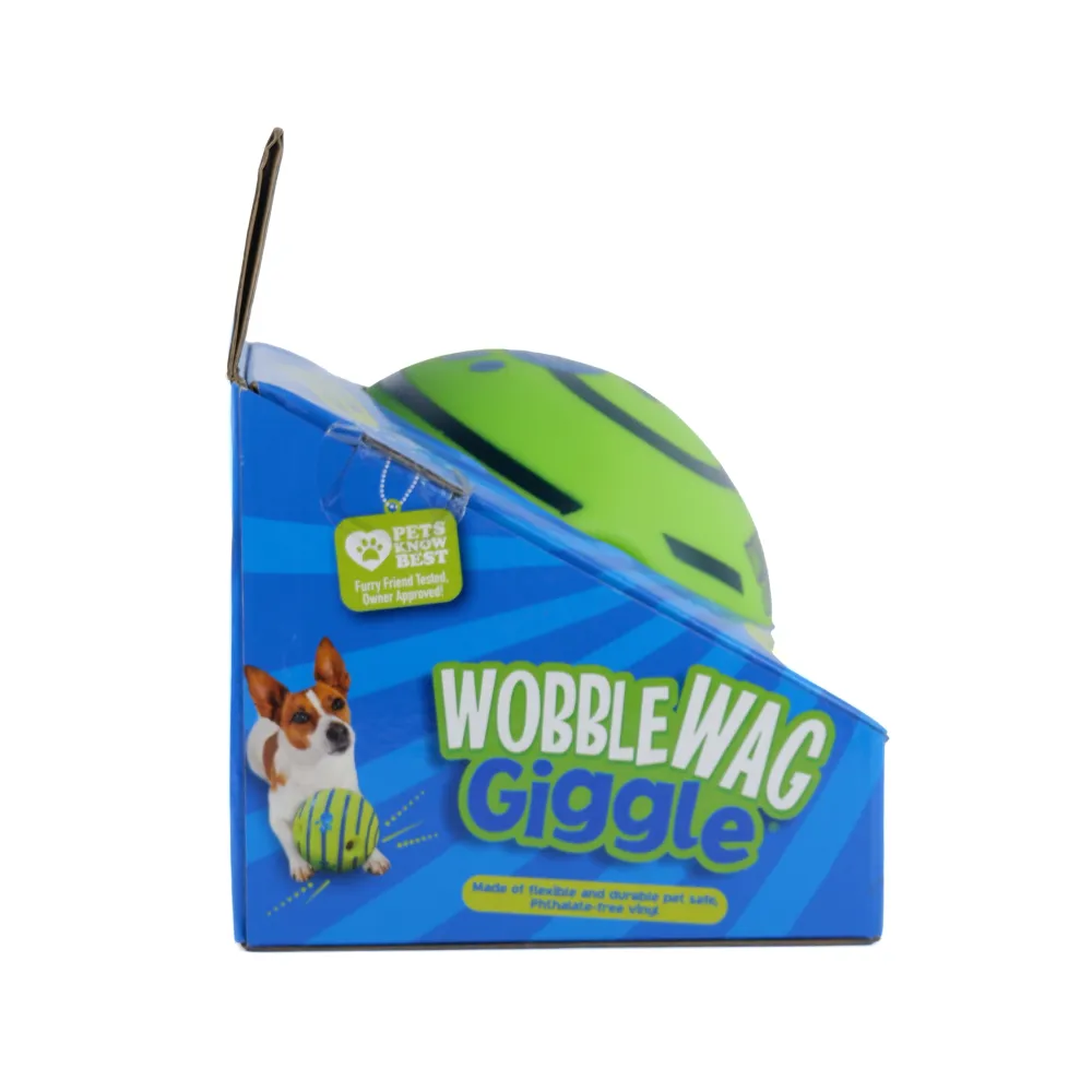 Wobble Wag Giggle Ball Interactive Toy for Dogs | For Medium Chewers (Green)